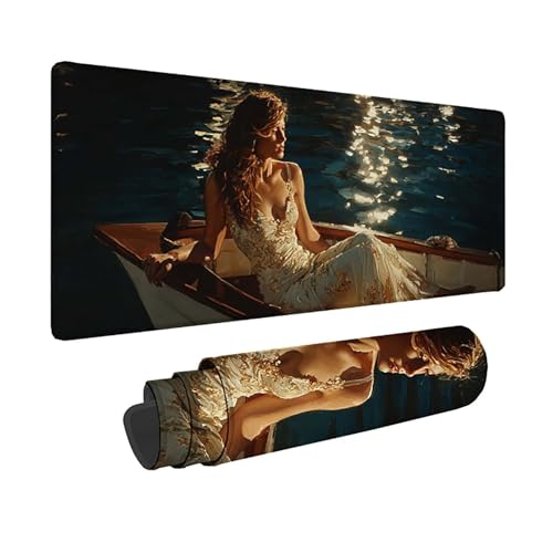 Tapis de souris pour gamer et bureau PC grand format blanc 150x80cm