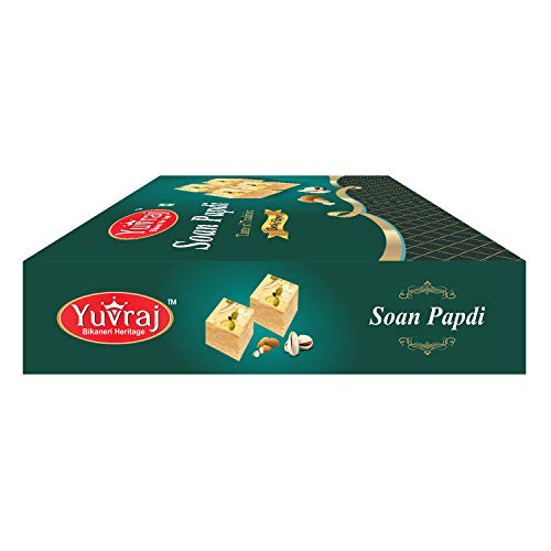 Image of Yuvraj Desi Ghee Soan papadi (patisa) sweets 250 gm mithai box