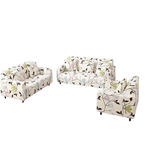 Image of HK Printed 5 Seater Sofa Cover Big Elasticity Cover Stretch Universal Sofa Slipcover 5 Seater (3 Seater Size 185-230cm and 1 Seater Size 90-145cm)