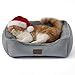 BEDSURE Katzenbett waschbar Katzen Bettchen - 51x41cm Katzenkorb Indoor mit Rutschfester Basis, quadratisches Hundebett für kleine Hunde mit weichem Rand, grau