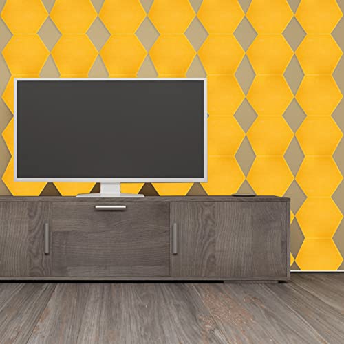 Paneles acústicos 5 piezas, tablero de aislamiento acústico de fibra de poliéster, autoadhesivo para reducción de ruido, tratamiento de pared para estudios, oficinas, Ktv y uso doméstico, color naranja miniatura 4
