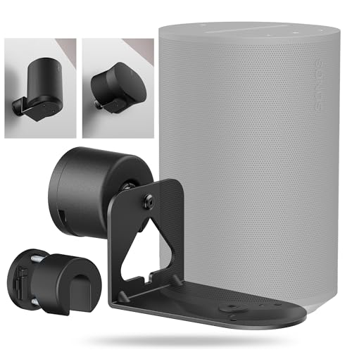 Stellar Mounts Adjustable Wall Mount for Sonos Era 100 & Era 300 30 Tilt & Swivel Speaker Bracket for Flexible Placement (Black 1 Pack)
