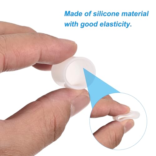 Image of uxcell 18Pcs Silicone End Caps, 15mm(19 /32 inch) ID 17mm(21 /32 inch) Height Round Rubber Elastic Screw Thread Protectors Soft Flexible Screw Bolt Covers Caps for Metal Tube Rod Bolt, Clear