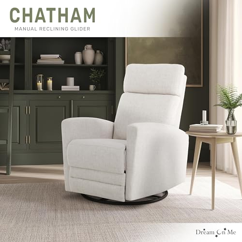 dream on me chatham basic nursery rocking glider in ecru 360 swivel motion fsc certified greenguard gold amp jpma certified nursery glider three rocking modes nursery glider recliner