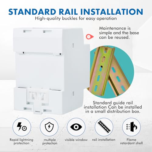 Compteur d'énergie numérique monophasé rail DIN 100A WiFi avec ampèremètre et voltmètre intégré - 6