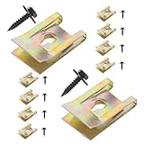 SWETRACE 10セット 車用クリップファスナー 六角自攻ネジ 簡単取付ワッシャー付 内張り補修用 車内アクセサリー 向け 固定パーツ