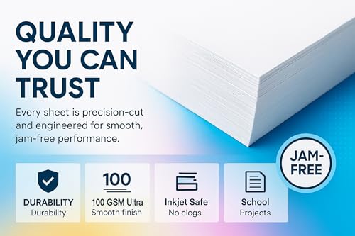 Image of OpenFirst A3 Size 100 GSM Premium Digital Paper Ultra Smooth Super White Sheets | Inkjet Printer Friendly | Ideal for Colour Prints, Invoices, Pack of 25 Sheets