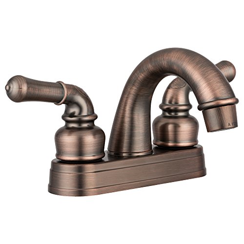 Exclusive Special Dura Faucet DF-PL720A-ORB RV Bathroom Sink Faucet - Crystal Acrylic 2-Knobs and Shower Hose Diverter (Oil-Rubbed Bronze)