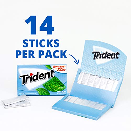 Trident Mint Bliss Sugar Free Gum, 12 Packs of 14 Pieces (168 Pieces) - Thumbnail 4