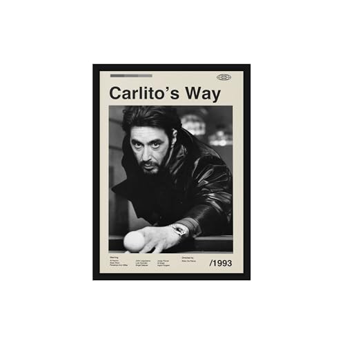 Image of BLINKART Carlito Way Movie Poster Frame 8x12 Inch | Premium 300 GSM Paper Wall Print | Mid Century Vintage Film Artwork for Home, Bedroom, Living Room, Office | Framed Photo Decor