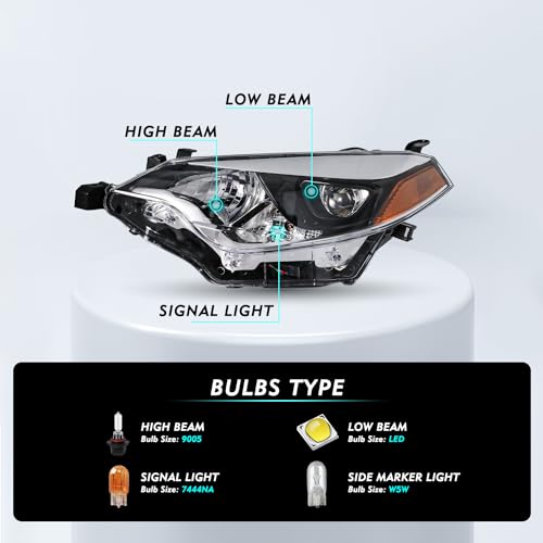 Image of TUSDAR LED Headlight Assembly Compatible with 2014 2015 2016 Toyota Corolla