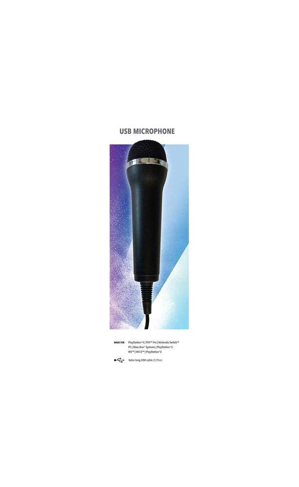 Mikrofon für Karaoke Games (Lets Sing, Voice of Germany, SingStar etc.) für PlayStation (PS3, PS4, PS4 Pro), Nintendo (Switch, Wii U, Wii), Xbox One (OneX, Ones) + PC- 1er Set Universal USB Mikrofon
