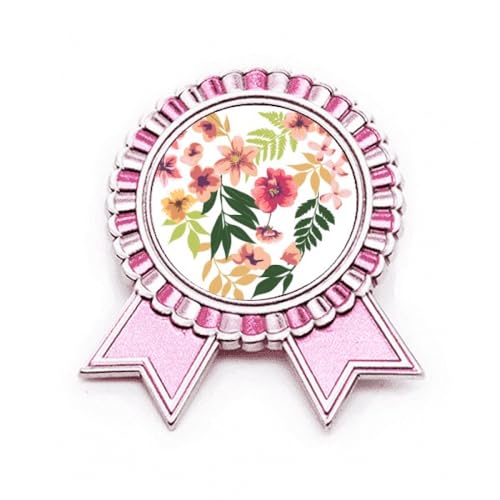 Broche en forme de fleur rose motif aquarelle idée cadeau fête des mères