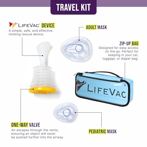 LifeVac Home & Blue Travel Kit Combo - Portable Suction Rescue Device, First Aid Kit for Kids and Adults, Portable Airway Suction Device for Children and Adults