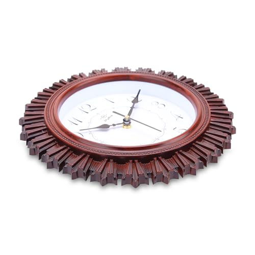 Image of Sehaz Artworks Wall Clock for Living Room Stylish | Wall Watch for Living Room | Clock for Home | Wall Clock for Hall - Brown 24x24 cm