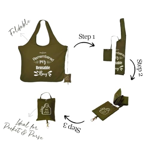 Image of IVILLAGE Foldable Reusable Polyester Bags for Shopping and Daily Essentials | Stylish Designer Tote and Shopper Bag | Compact, Lightweight, and Eco-Friendly with 12Kg Capacity