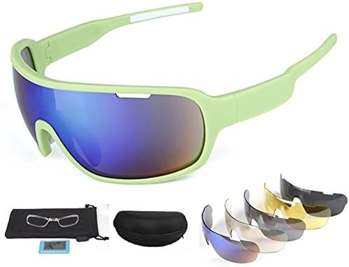 Lorsoul Polarized Sports Sunglasses With 5 Interchangeable Lenes for Men Cycling