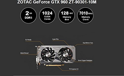 Image of ZOTAC GeForce GTX 960 2GB GDDR5 PCI Express 3.0 HDMI DVI DisplayPort SLI Ready Graphic Card ZT-90301-10M