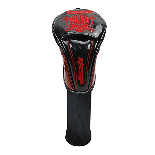 Tongina PU Couro Golf Club Cabeça Capas, Crânio À Prova D' Água Motorista Fairway Woods Long Neck C