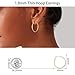 Gacimy Medium Hoop Earrings for Women 14K Gold Plated, 925 Sterling Silver Post Hoops for Women, 30mm Yellow Color Medium Earrings