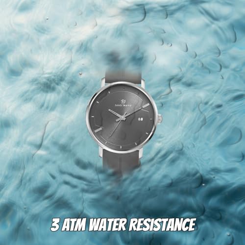 Image of Analog Watch for Men with Silicone Band | Magnetic Lock Strap | Japanese Quartz Movement | Water Resistant | Formal & Casual Wristwatch Gift