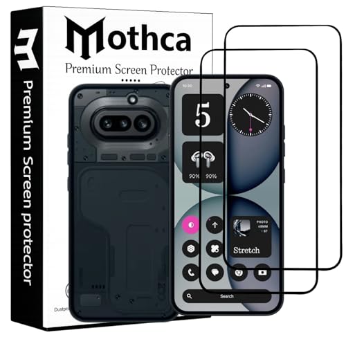 Image of Mothca Gorilla Tempered Glass Screen Protector for Nothing 4A | Black | Pack of 2 | Edge-to-Edge Coverage | Scratch Resistant | Easy Installation Kit
