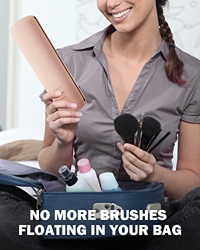 Bezox Travel Makeup Brush Holder With Magnet Closure - Silicone Make Up Brushes Case Cute – Portable Cosmetic Brush Organizer Pouch - Khaki #TOP5
