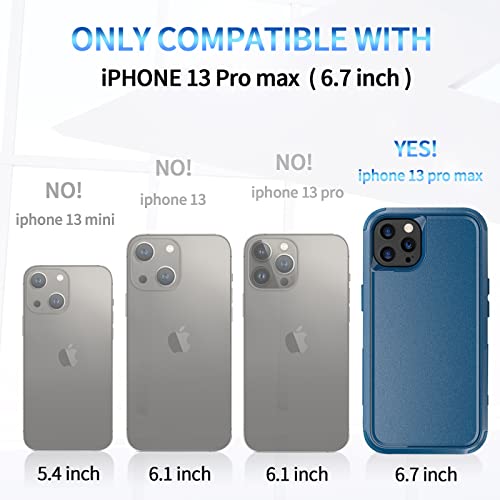 Unitedtime For Iphone 13 Pro Max Case Magnetic With Belt-Clip Holster Compatible With Magsafe, Rugged Shockproof Military Grade Phone Cover Heavy Duty (Navy Blue) #TOP2