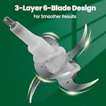 2X12-cup bowls 800W Electric Food Processor with LED timer. 3-Tiered 6 Cutting Edges blade for mincing, chopping, Ideal as meat grinder, fresh vegetables chopper, pet food process in kitchen. - Image 5