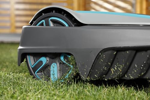 Cepillos para ruedas GARDENA: limpieza duradera de las ruedas de su robot cortacésped, compatibles con SILENO city, smart SILENO city, aumentan la adherencia, montaje sencillo, 1 par (4030-20)