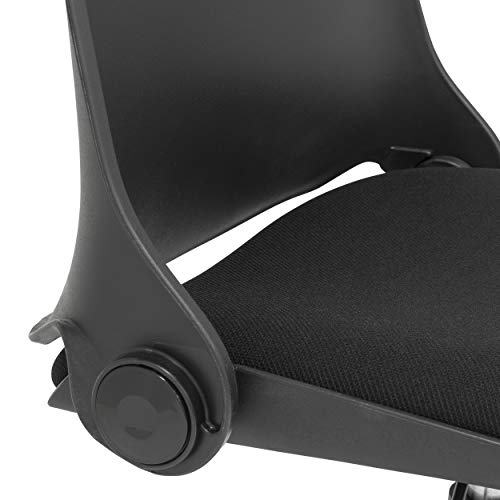 Calico Designs Back, Modern, Swivel, Office Contoured Folding Task Chair, Black/Black, 22"W X 22"D X 37.5" #TOP3