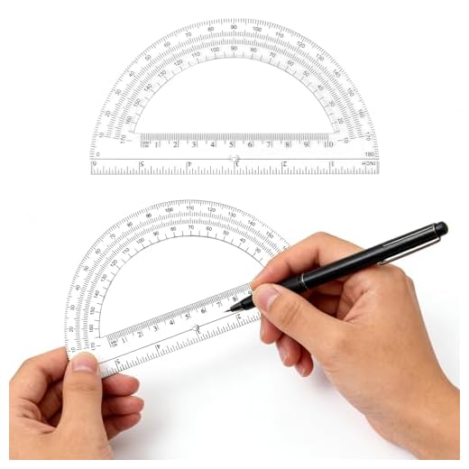 2 Pack Plastic Protractor, Protractors for Geometry Classroom Office Supplies, Math Protractors 180 Degrees, Geometry