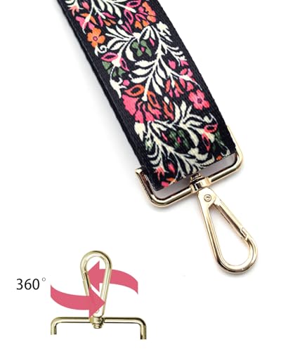 Image of Embroidered Purse Straps Replacement Crossbody Wide Adjustable Bag Straps | Thick Purse Strap for Crossbody Bags,Extra Long Strap,Cross Body Straps for Handbags,Bag Straps for Tote Bags,Shoulder Straps
