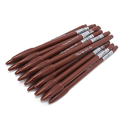 20pcs Eyebrow Tattoo Positioning Pen Microblading Makeup Marker Pen Waterproof Bright Color Eyebrow Lip Tattoo Positioning Pen(Brown)