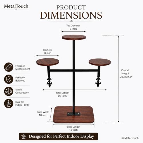 Image of MetalTouch Multi-Tiered Metal Flower Pot Stand - Indoor 6 Layer Tier Iron Plant Pot Display Plant Pot Holder Tall Plant Flower Shelf for Living Room Balcony Living room & Court Garden (Plus 1)