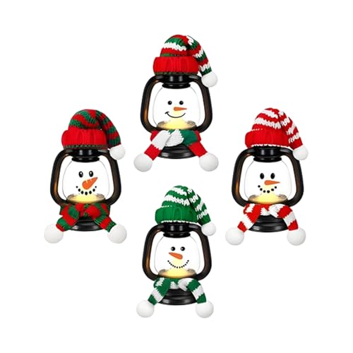 Linterna de Vela Navideña | Pequeños Centros De Mesa De Muñeco De Nieve 2025 - Lámpara Decorativa Decoración Para Fiestas Pequeñas,Para Puerta Entrada Alféizar Cocina Dormitorio Interior Exterior Jard
