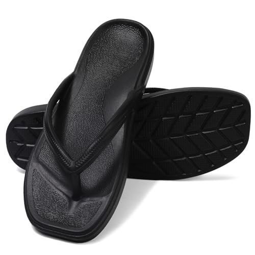 TIKVAW Square Toe Flip Flops