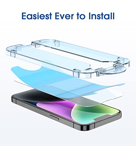 Image of amFilm OneTouch for iPhone 14 Plus Screen Protector 6.7'' Tempered Glass | Auto-Alignment, 30s Install, Bubble Free, Scratch & Drop Protection, HD Clear, Camera Lens Protector, 2+2 Pack (14-6.7'')