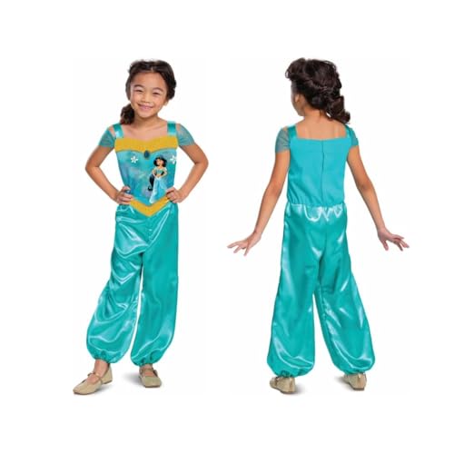 Disguise Disney Offizielles Standard Aladdin Prinzessin Jasmin Kostüm Mädchen, Halloween Karneval Geburtstag Kleid Für Kinder, Größe M