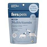 Fera Pets Goat Milk Topper - Multivitamin for Dogs & Cats with Probiotics - Supports Overall Health, Gut Health, and Immune System - for Picky Eaters - 60 TSP