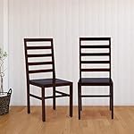 HomeTown Durham Solid Wood Dining Chair Set of Two in Walnut Colour