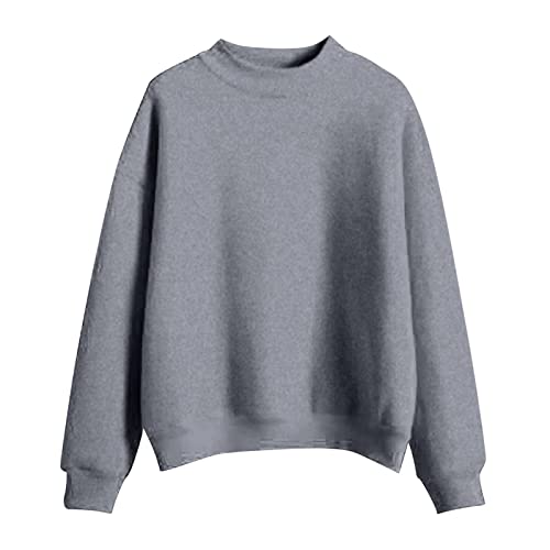 Sudadera para mujer, talla grande, cuello redondo, camisetas de gran tamaño, chaquetas de color liso, ropa de abrigo de manga larga, ropa de abrigo básica, casual, holgada, ropa deportiva, blusa