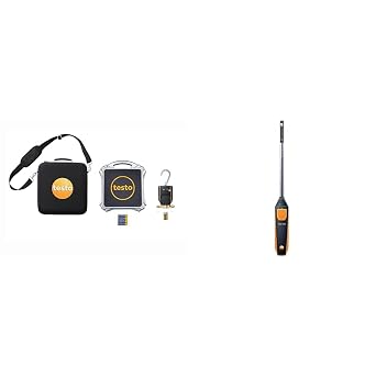 Testo 560i Refrigerant Scale Set and 405i Anemometer - App-Operated Reloading Scale with Valve, Carrying Bag, and Handheld Wind Meter for Airflow and Temperature