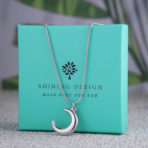 Crescent Moon Necklace for Women - 18K Gold Plated Pendant, Dainty Necklace Gift4