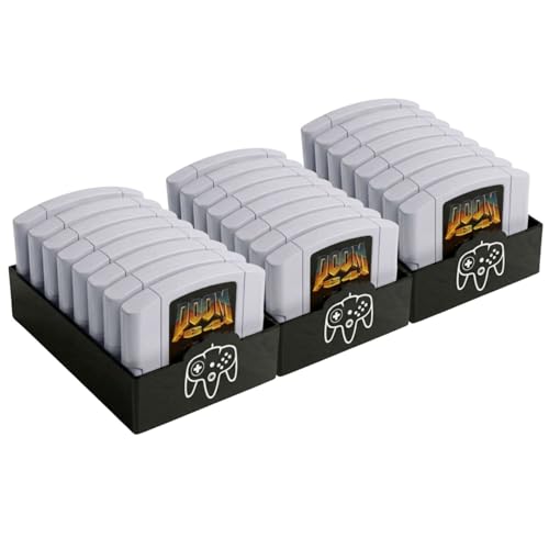 Image of Skywin N64 Game Storage - N64 Game Holder Fits and Organizes N64 Cartridges - Simple and Stylish Design to Show Off Your Game Collection (3 Pack)