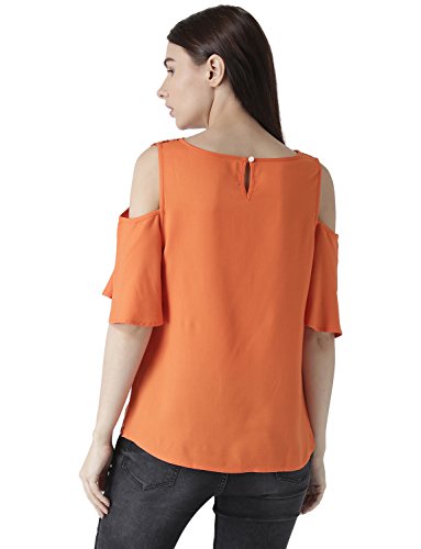 Image of MsFQ Women's Plain Regular fit Top (FTSF401797-Orange- Orange XL)