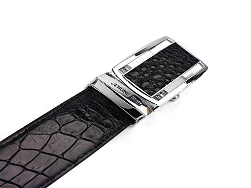 Genuine Real Belly Crocodile Skin Leather Men's Black Belt 48"3