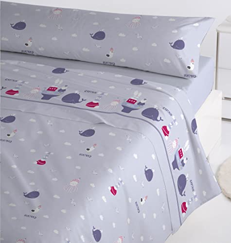 Sibiles - Juego Sábanas Infantil Térmicas Invierno de Coralina Cama 90 Bloom (Cama 90, Azul)