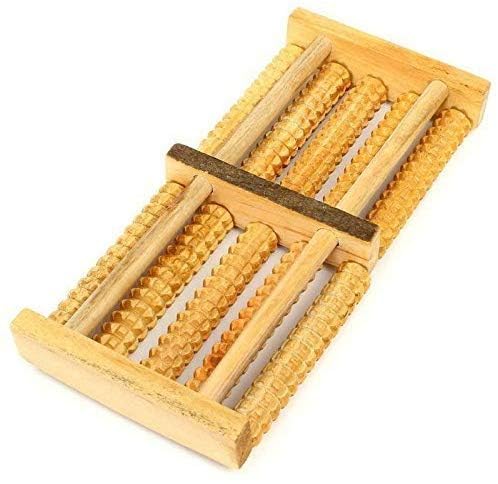 GETZET Wooden Roller Foot Massager, Dual Pain Relief Relaxation, Heal Spur Deep Tissue Acupressure & Blood Circulation Acupressure Point Device Relaxation Health Care Product, Body Stress Pain Relief. 2