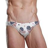 ZZKKO Sexy Herren Badehose American Flag Hearts Beach Bikini für Herren Schwimmunterwäsche L Mehrfarbig